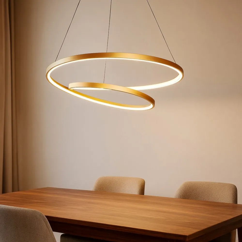 Lampadari Moderni-Ideal Lux Lampadario oz ottone sp d08 dali push led 55w 3000k moderno