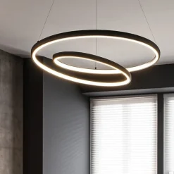 Lampadari Moderni-Ideal Lux Lampadario oz sp d08 nero dali push led 55w 3000k dimmerabile