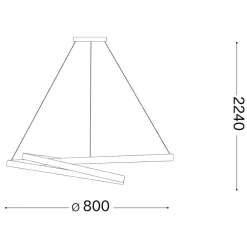 Lampadari Moderni-Ideal Lux Lampadario oz sp d08 nero dali push led 55w 3000k dimmerabile