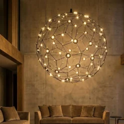 Lampadari Moderni-Selezionato da Mazzolaluce Lampadario palla sfera nera design moderna led 21w 3000k