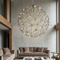 Lampadari Moderni-Selezionato da Mazzolaluce Lampadario palla sfera nera design moderna led 21w 3000k