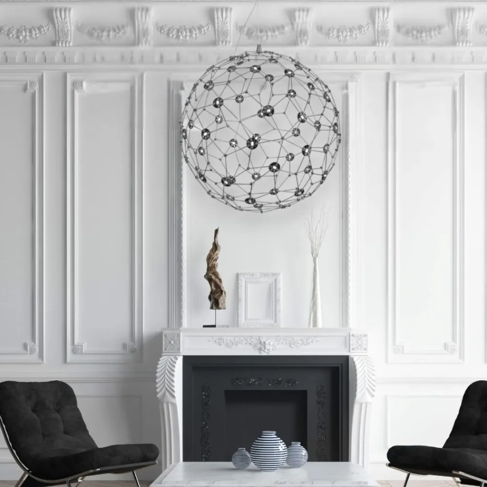 Lampadari Moderni-Selezionato da Mazzolaluce Lampadario palla sfera nera design moderna led 21w 3000k