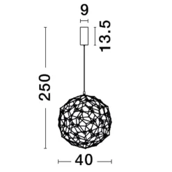 Lampadari Moderni-Selezionato da Mazzolaluce Lampadario palla sfera nera design moderna led 21w 3000k