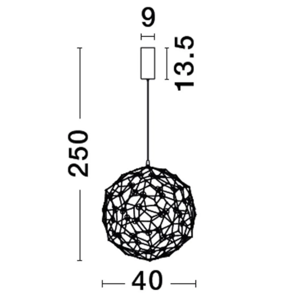 Lampadari Moderni-Selezionato da Mazzolaluce Lampadario palla sfera nera design moderna led 21w 3000k