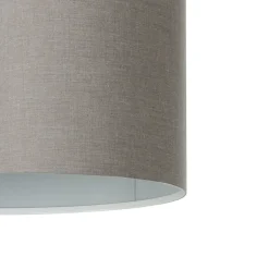 Lampadari Moderni-Eglo Lampadario paralume a sospensione tessuto grigio cilindro pasteri