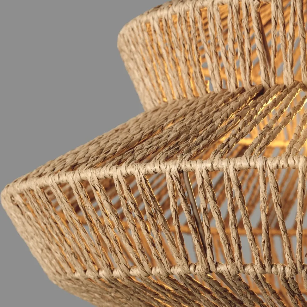 Lampadari Moderni-Selezionato da Mazzolaluce Lampadario paralume di rattan naturale 50 cm