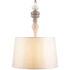 Lampadari Moderni-Selezionato da Mazzolaluce Lampadario paralume tessuto oro anticato ceramica stile contemporaneo