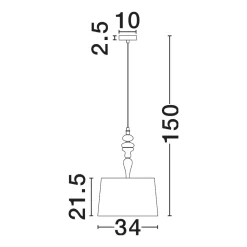 Lampadari Moderni-Selezionato da Mazzolaluce Lampadario paralume tessuto oro anticato ceramica stile contemporaneo