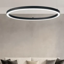 Lampadari Moderni-Ideal Lux Lampadario particolare oracle slim nero sp d090 round led 51w 3000k