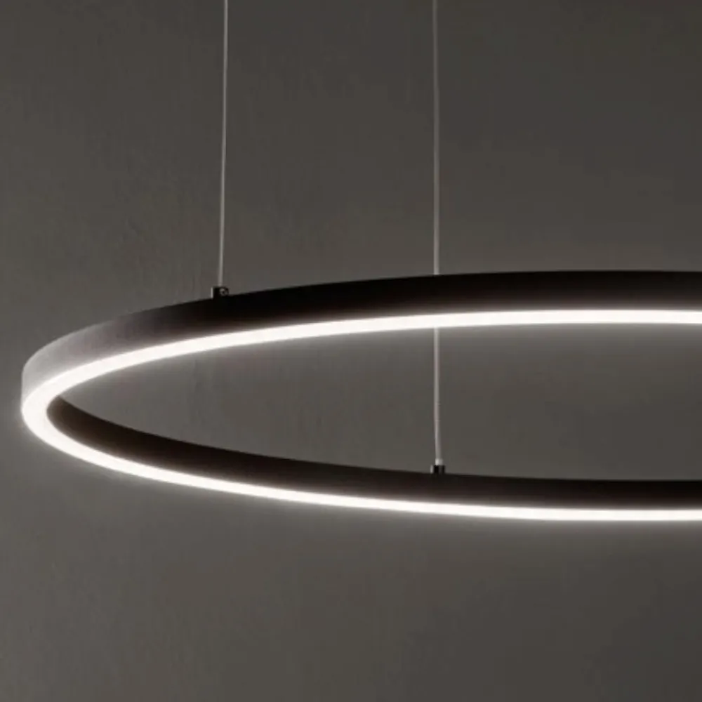 Lampadari Moderni-Ideal Lux Lampadario particolare oracle slim nero sp d090 round led 51w 3000k