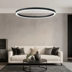 Lampadari Moderni-Ideal Lux Lampadario particolare oracle slim nero sp d090 round led 51w 3000k