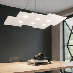 Lampadari Moderni-Top Light Lampadario particolare moderno led per soggiorno bianco plate