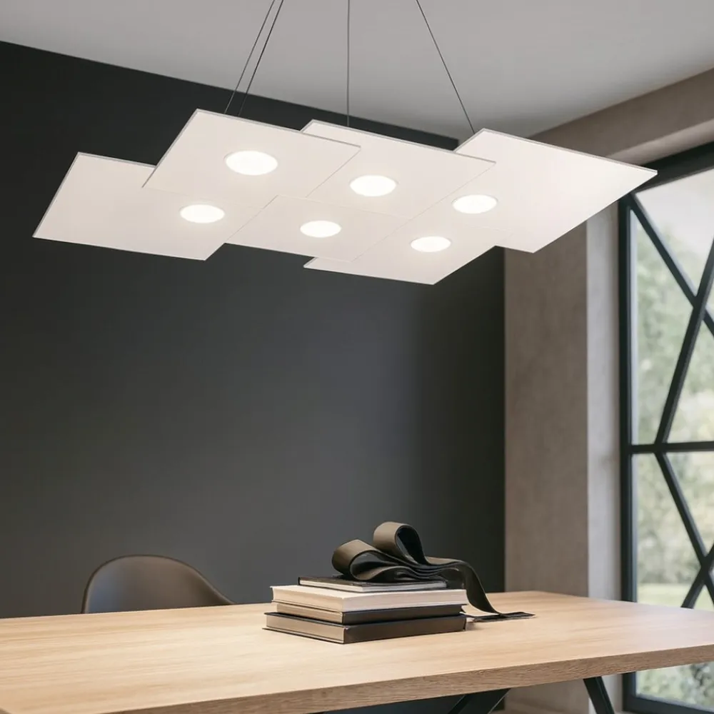 Lampadari Moderni-Top Light Lampadario particolare moderno led per soggiorno bianco plate
