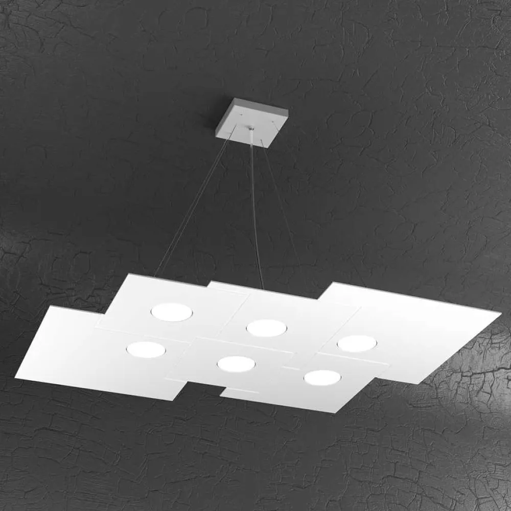 Lampadari Moderni-Top Light Lampadario particolare moderno led per soggiorno bianco plate