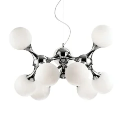 Lampadari Moderni-Ideal Lux Lampadario particolare nodi sp9 bianco design cromo