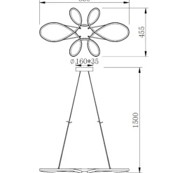 Lampadario Camera Da Letto-Selezionato da Mazzolaluce Lampadario particolare per camera da letto led 32w 3000k nero dimmerabile
