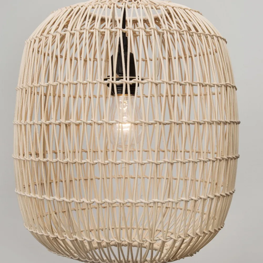 Lampadari Cucina-Selezionato da Mazzolaluce Lampadario pendente in rattan naturale intrecciato 30 cm per cucina