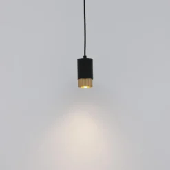 Lampadario Camera Da Letto-Selezionato da Mazzolaluce Lampadario pendente per comodino camera da letto cilindro nero oro