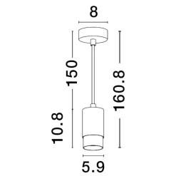 Lampadario Camera Da Letto-Selezionato da Mazzolaluce Lampadario pendente per comodino camera da letto cilindro nero oro