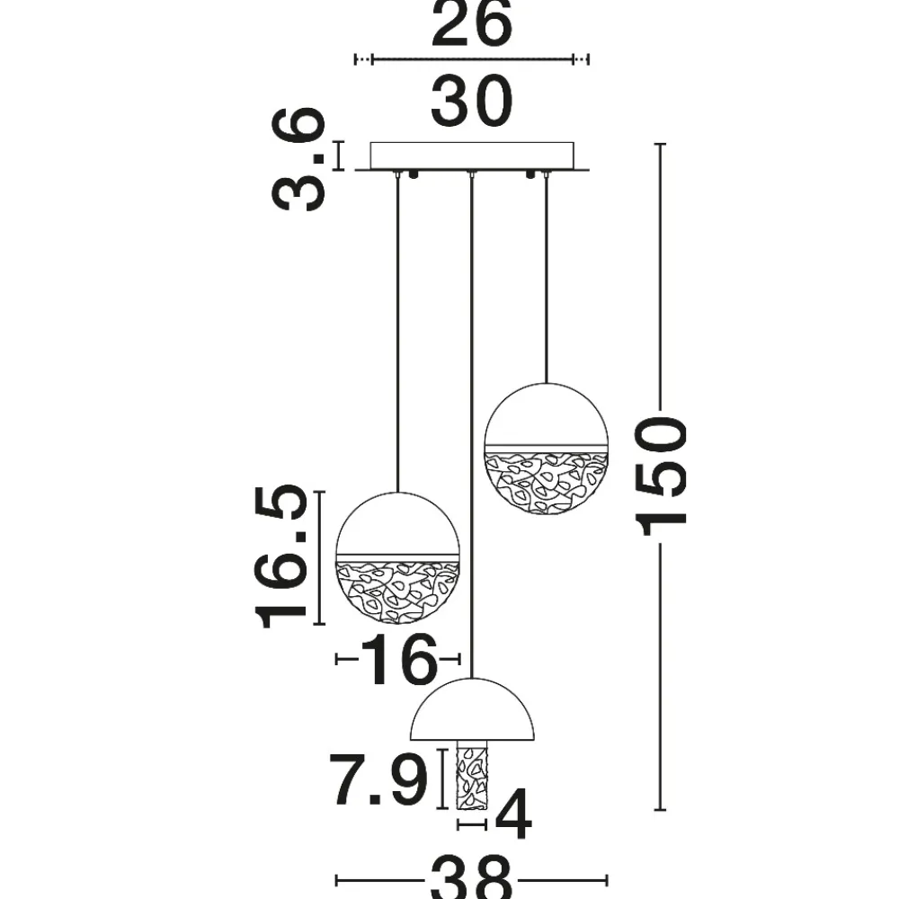 Lampadari Moderni-Selezionato da Mazzolaluce Lampadario 3 pendenti a sospensione marmo nero vetro effetto nuvola per sala da pranzo moderna