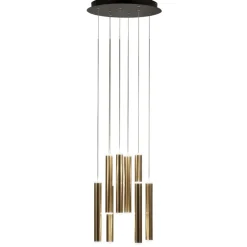 Lampadari Moderni-Fabas Luce Lampadario pendenti cilindri oro a sospensione prado