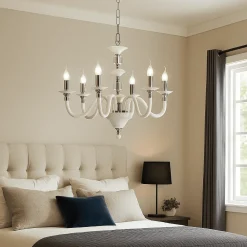 Lampadario Camera Da Letto-Ondaluce Lampadario per camera da letto classica lp gala sei luci bianco