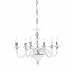 Lampadario Camera Da Letto-Ondaluce Lampadario per camera da letto classica lp gala sei luci bianco