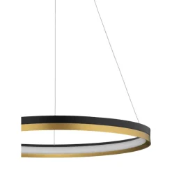 Lampadario Camera Da Letto-Selezionato da Mazzolaluce Lampadario per camera da letto cerchio nero oro 33w 3000k dimmerabile