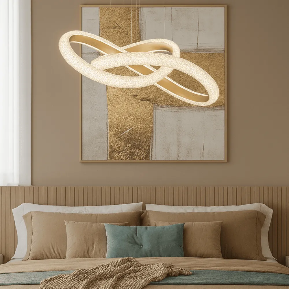 Lampadario Camera Da Letto-Selezionato da Mazzolaluce Lampadario per camera da letto oro led 3000k dimmerabile