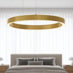 Lampadario Camera Da Letto-Selezionato da Mazzolaluce Lampadario per camera da letto led 3000k triac dimmerable oro 80 cm