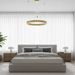 Lampadario Camera Da Letto-Selezionato da Mazzolaluce Lampadario per camera da letto led 3000k triac dimmerable oro 80 cm
