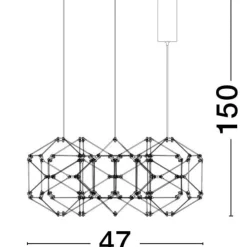 Lampadario Camera Da Letto-Selezionato da Mazzolaluce Lampadario per camera da letto led 29w 3000k costellazione oro
