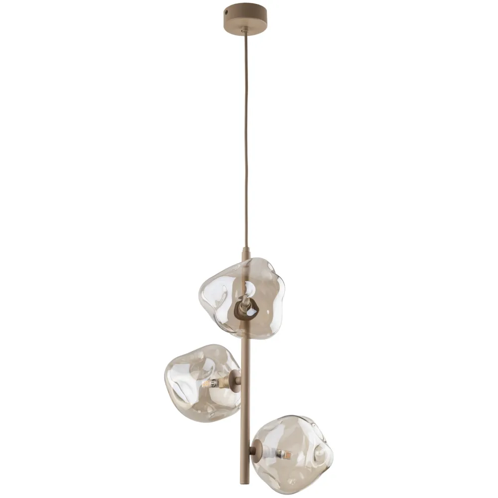 Lampadari Moderni-Selezionato da Mazzolaluce Lampadario per camera da letto verticale design moderno vetri cognac