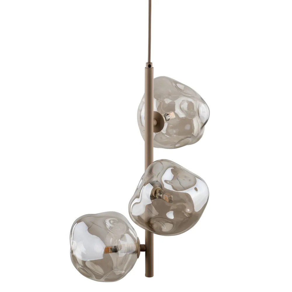 Lampadari Moderni-Selezionato da Mazzolaluce Lampadario per camera da letto verticale design moderno vetri cognac