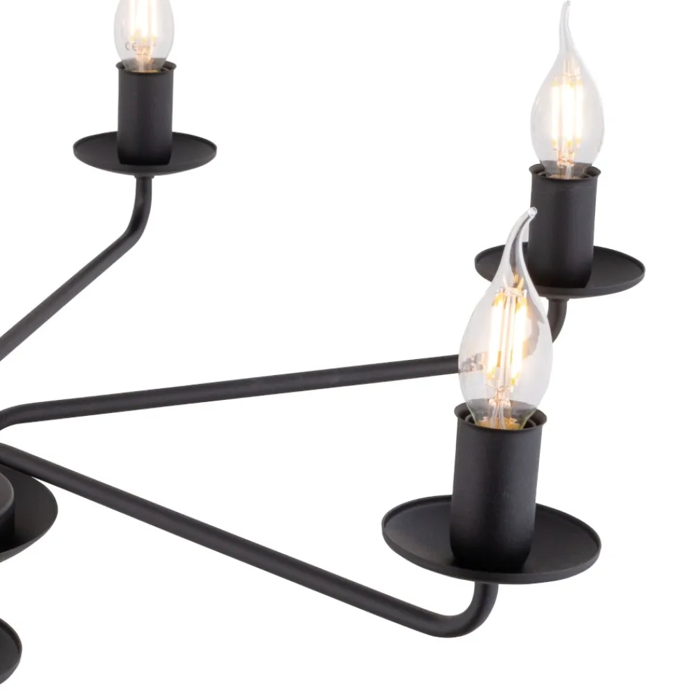 Lampadario Camera Da Letto-Selezionato da Mazzolaluce Lampadario per camera da letto contemporanea nero 5 bracci e14
