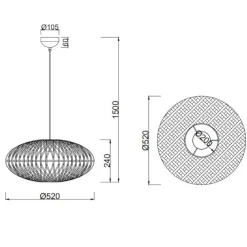 Lampadario Camera Da Letto-Selezionato da Mazzolaluce Lampadario per camera da letto in fibre naturali