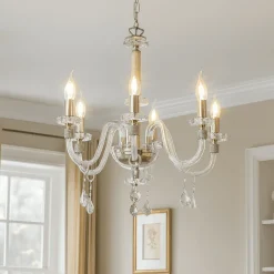 Lampadario Camera Da Letto-Ondaluce Lampadario per camera da letto classica lp dido 6 bracci cromo