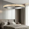 Lampadario Camera Da Letto-Selezionato da Mazzolaluce Lampadario per camera da letto 80cm argento con cristalli led 3000k