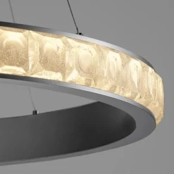 Lampadario Camera Da Letto-Selezionato da Mazzolaluce Lampadario per camera da letto 80cm argento con cristalli led 3000k