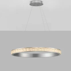 Lampadario Camera Da Letto-Selezionato da Mazzolaluce Lampadario per camera da letto 80cm argento con cristalli led 3000k