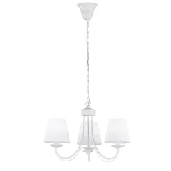 Lampadario Camera Da Letto-Selezionato da Mazzolaluce Lampadario per camera da letto paralumi in tessuto bianco