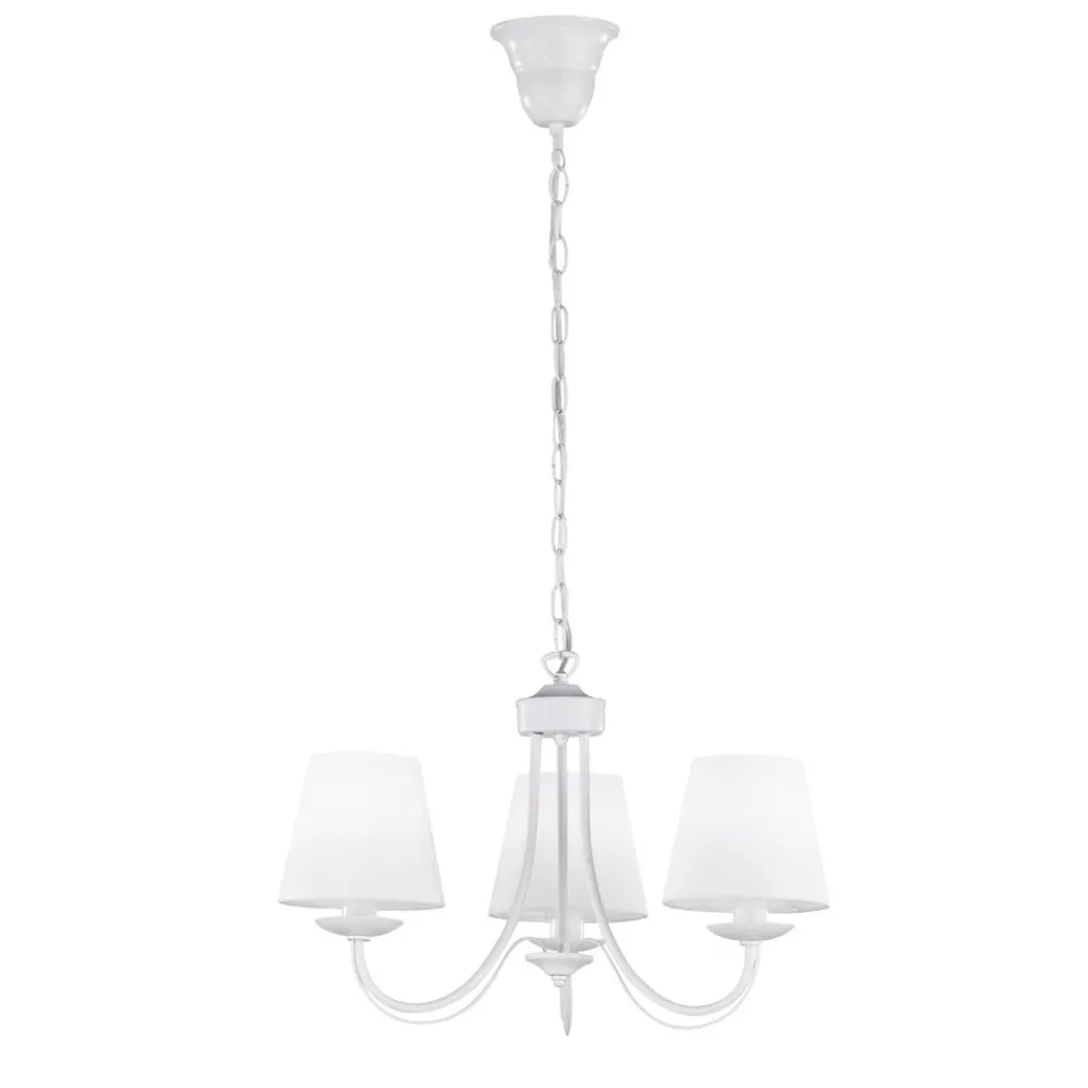 Lampadario Camera Da Letto-Selezionato da Mazzolaluce Lampadario per camera da letto paralumi in tessuto bianco