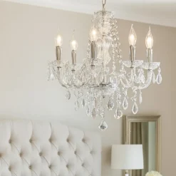 Lampadario Camera Da Letto-Selezionato da Mazzolaluce Lampadario per camera da letto effetto cristallo con pendenti