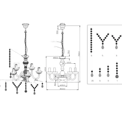 Lampadario Camera Da Letto-Selezionato da Mazzolaluce Lampadario per camera da letto effetto cristallo con pendenti