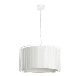 Lampadario Camera Da Letto-Selezionato da Mazzolaluce Lampadario per camera da letto griglia di metallo paralume bianco