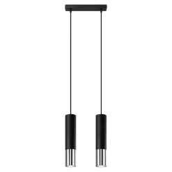 Lampadari Cucina-Selezionato da Mazzolaluce Lampadario per cucina cilindri nero cromo lucido