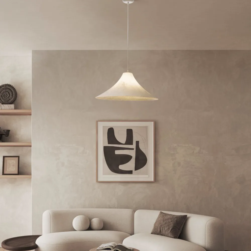 Lampadari Cucina-Selezionato da Mazzolaluce Lampadario per cucina 65cm in seta bianca cupola moderna
