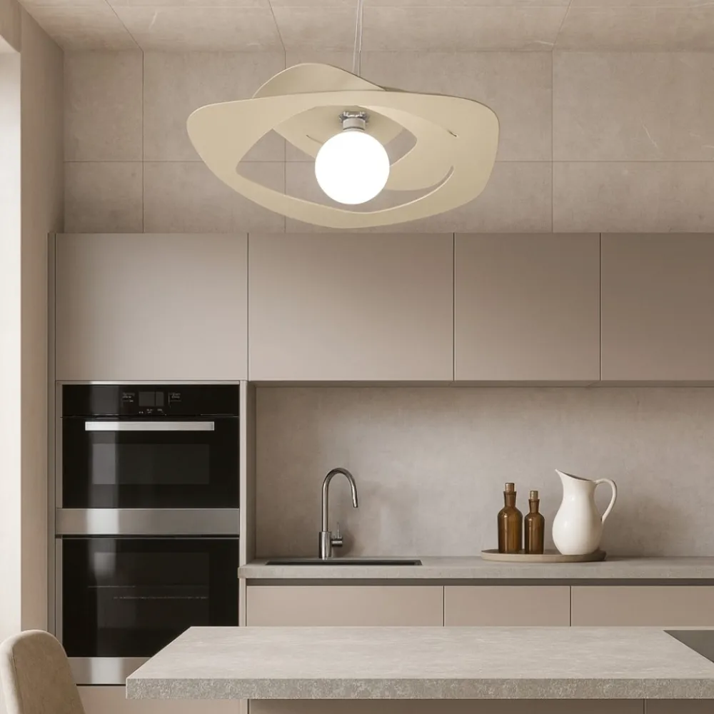 Lampadari Cucina-Top Light Lampadario per cucina 50cm moderna sabbia toplight warped