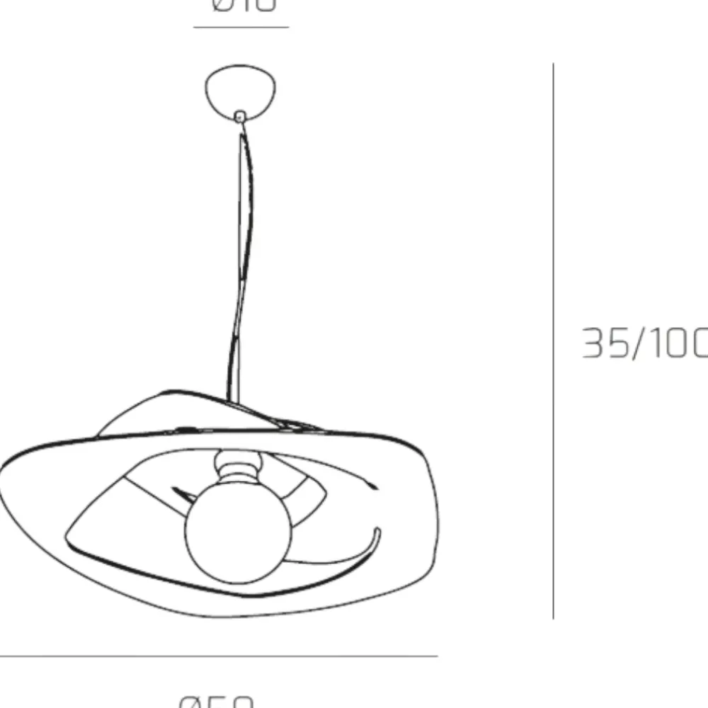 Lampadari Cucina-Top Light Lampadario per cucina 50cm moderna sabbia toplight warped