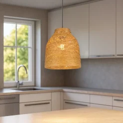 Lampadari Cucina-Selezionato da Mazzolaluce Lampadario per cucina 25 cm paralume in materiale naturale